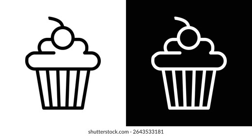 Cupcake icon set. solid illustration, pictogram isolated on white background