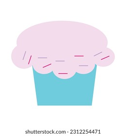 Cupcake. Icon set. Vector illustration
