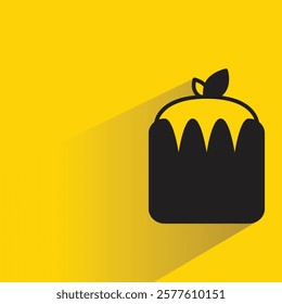 cupcake icon with shadow on yellow background