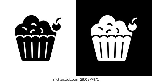 Cupcake Icon Sheet Black And White