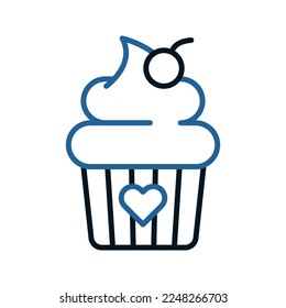 Cupcake icon. sign for mobile concept and web design. vector illustration