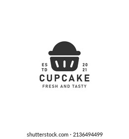 Cupcake icon sign symbol hipster vintage logo design vector illustration