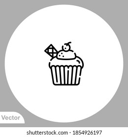 Cupcake icon sign vector,Symbol, logo illustration for web and mobile