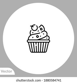 Cupcake icon sign vector,Symbol, logo illustration for web and mobile