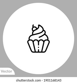 Cupcake icon sign vector,Symbol, logo illustration for web and mobile