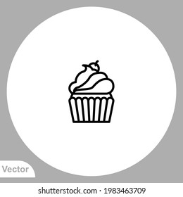 Cupcake icon sign vector,Symbol, logo illustration for web and mobile