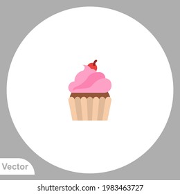 Cupcake icon sign vector,Symbol, logo illustration for web and mobile