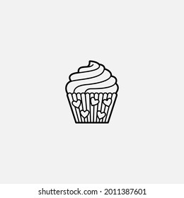Cupcake icon sign vector,Symbol, logo illustration for web and mobile