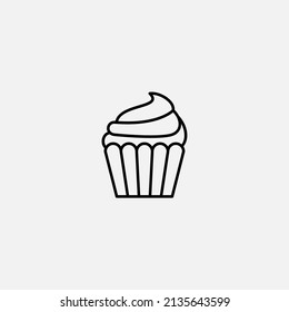 Cupcake icon sign vector,Symbol, logo illustration for web and mobile