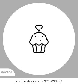 Cupcake icon sign vector,Symbol, logo illustration for web and mobile