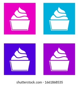 cupcake icon . Simple glyph vector of Food color set for UI and UX, website or mobile application