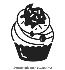 Cupcake icon. Simple illustration of cupcake vector icon for web design isolated on white background