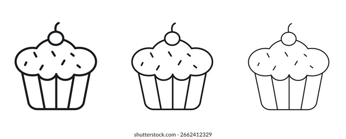 Icono de la magdalena diseño de línea simple - Ilustración vectorial simple