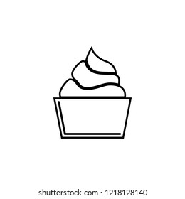 cupcake icon. Simple outline vector of food set for UI and UX, website or mobile application on white background
