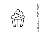 Cupcake icon. Simple cupcake icon for social media, app, and web design. Vector illustration.