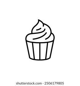 Cupcake icon. Simple cupcake icon for social media, app, and web design. Vector illustration.