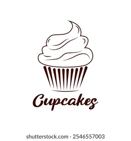 The cupcake icon. A simple cupcake icon for social media, apps, and web design. Vector illustration.