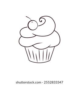 The cupcake icon. A simple cupcake icon for social media, apps, and web design. Vector illustration.