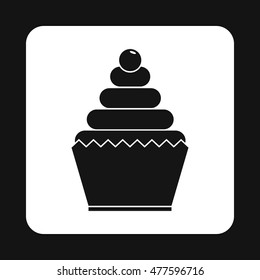 Cupcake icon in simple style isolated on white background. Food symbol