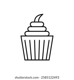Cupcake icon. simple thin line vector icon