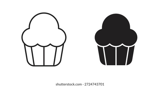 Icono de la magdalena Vectores simples en negro, conveniente para los proyectos