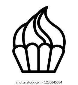 Cupcake icon. Single high quality cupcake related icon. Isolated cupcake symbols in white background. 