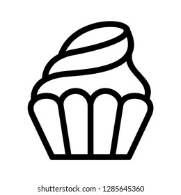 Cupcake icon. Single high quality cupcake related icon. Isolated cupcake symbols in white background. 
