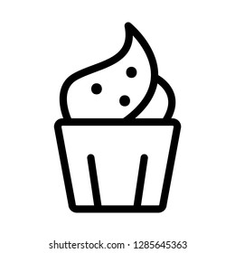 Cupcake icon. Single high quality cupcake related icon. Isolated cupcake symbols in white background. 
