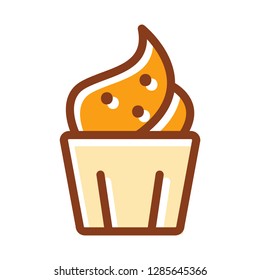 Cupcake icon. Single high quality cupcake related icon. Isolated cupcake symbols in white background. 