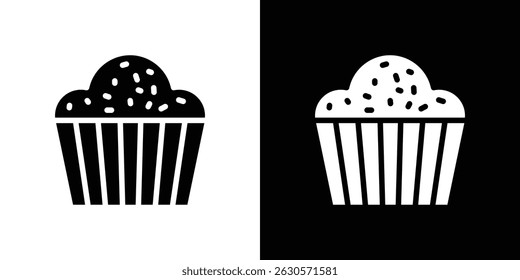 Ícone de bolinho em estilo de design moderno plano sólido.