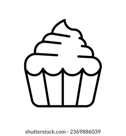 cupcake icon solid. Fresh Bakery cream cake silhouette can be use for restaurant, bread and pastry shop. Sweet Confectionery, Muffin snack. Vector illustration. Design on white background. EPS10