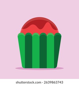 Cupcake icon. Subtable to place on christmas day, celebration, etc.