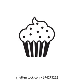 Cupcake icon. Suitable for logo, pattern design. Vector illustration.