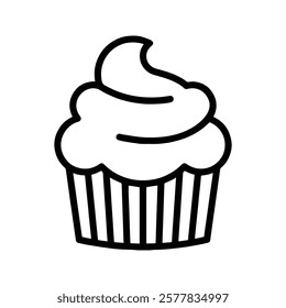 Cupcake Icon. Sweet Cake Illustration. Vector Illustration.