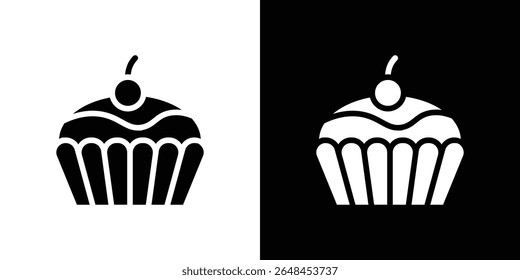 Cupcake icon symbol collection. Flat vector stock illustration.