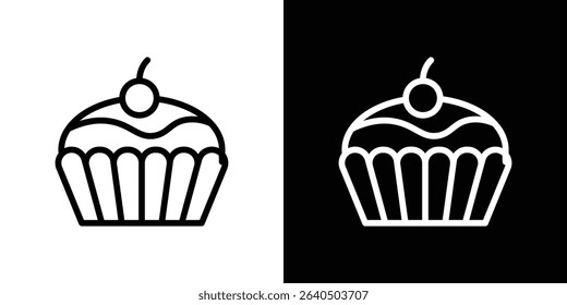 Cupcake icon symbol concept for graphic design, Website, UI. EPS