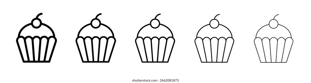 Cupcake icon Symbol concept for web design.simple line vector icon. logo illustration.
