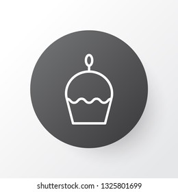 Cupcake icon symbol. Premium quality isolated birthday cake element in trendy style.