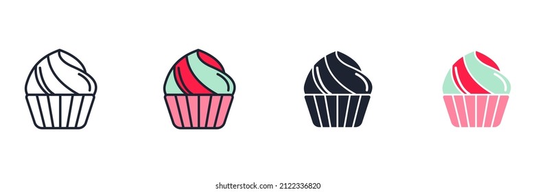 Cupcake icon symbol template for graphic and web design collection logo vector illustration