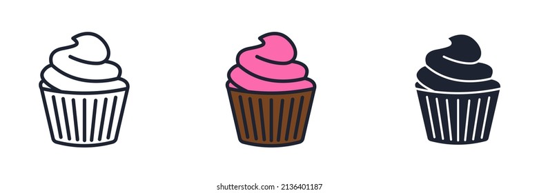 cupcake icon symbol template for graphic and web design collection logo vector illustration
