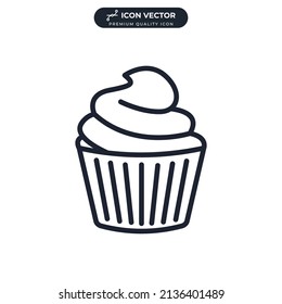 cupcake icon symbol template for graphic and web design collection logo vector illustration