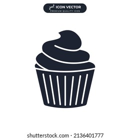 cupcake icon symbol template for graphic and web design collection logo vector illustration