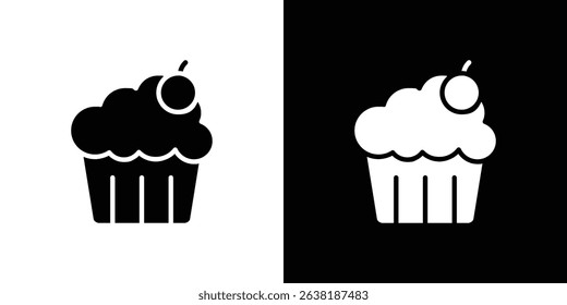 Cupcake icon symbols. Vector illustration.