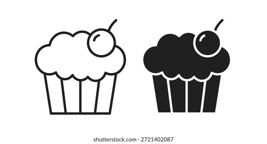 Cupcake-Symbol für Vorlage. Vektorgrafik-Symbolsatz