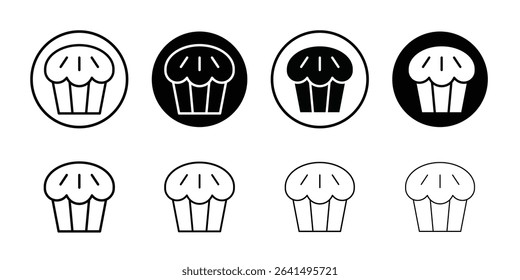Cupcake icon Thin line illustration set vector