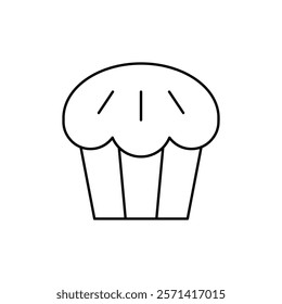 Cupcake icon Thin line vector