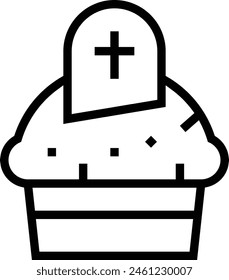 cupcake icon. Thin linear style design isolated on white background