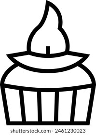 cupcake icon. Thin linear style design isolated on white background