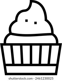 cupcake icon. Thin linear style design isolated on white background