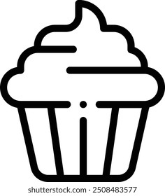 cupcake icon. Thin Linear Style Design Isolated On White Background
